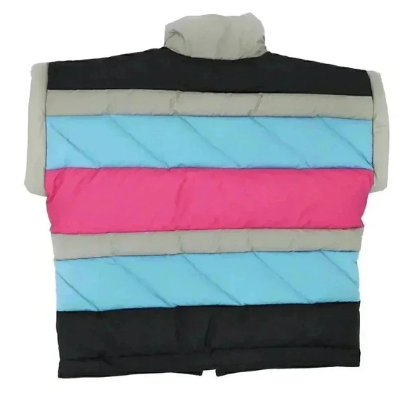 Unisex Reversible Puffer Cropped Vest Size Large Striped Puffer Vest Outerwear‎ - Picture 3 of 6